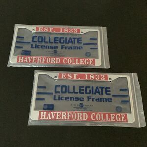 Set of 2 Haverford College Chrome License Plate Frames, Alumni & Graduation Gift